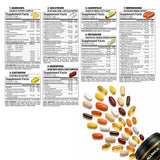 ALLMAX disposición de tabletas y etiquetas mostrando contenido nutricional