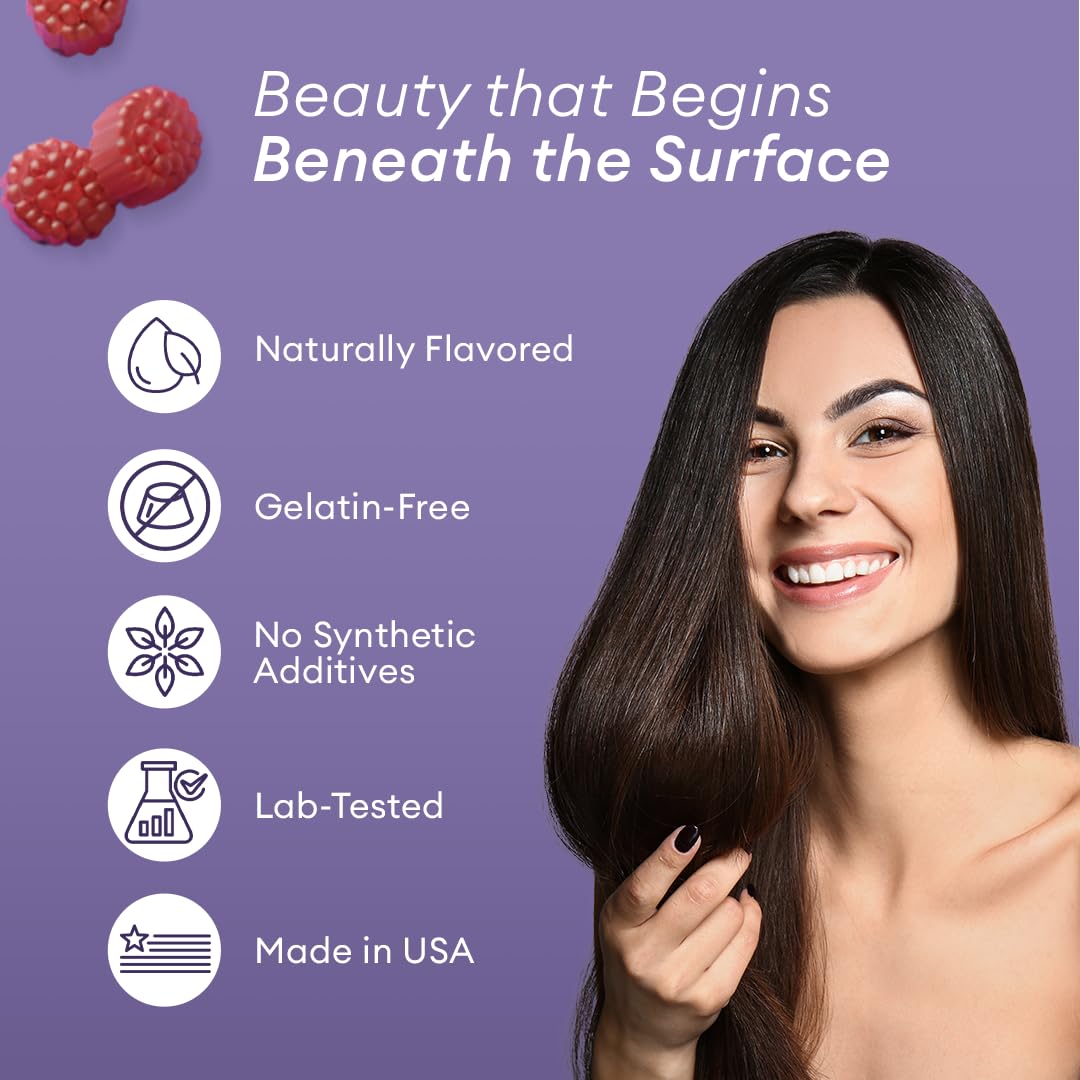 ALLURA HAIR gomitas en la mano para comparar tamaño y porción diaria