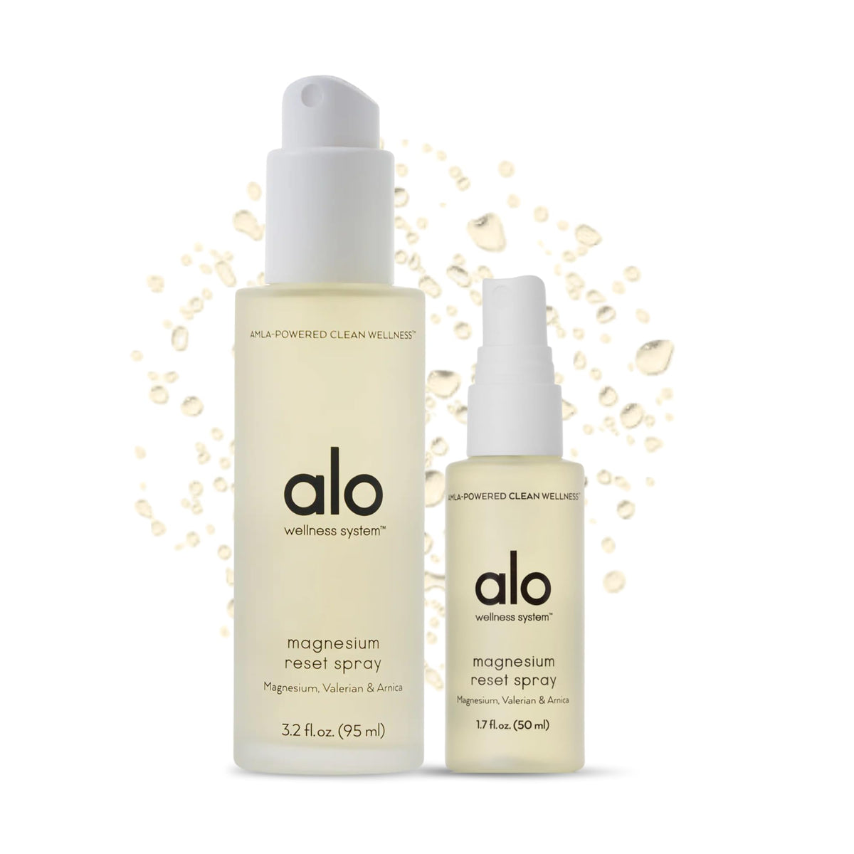 Alo envase frontal del spray de magnesio mostrando etiqueta clara y beneficios
