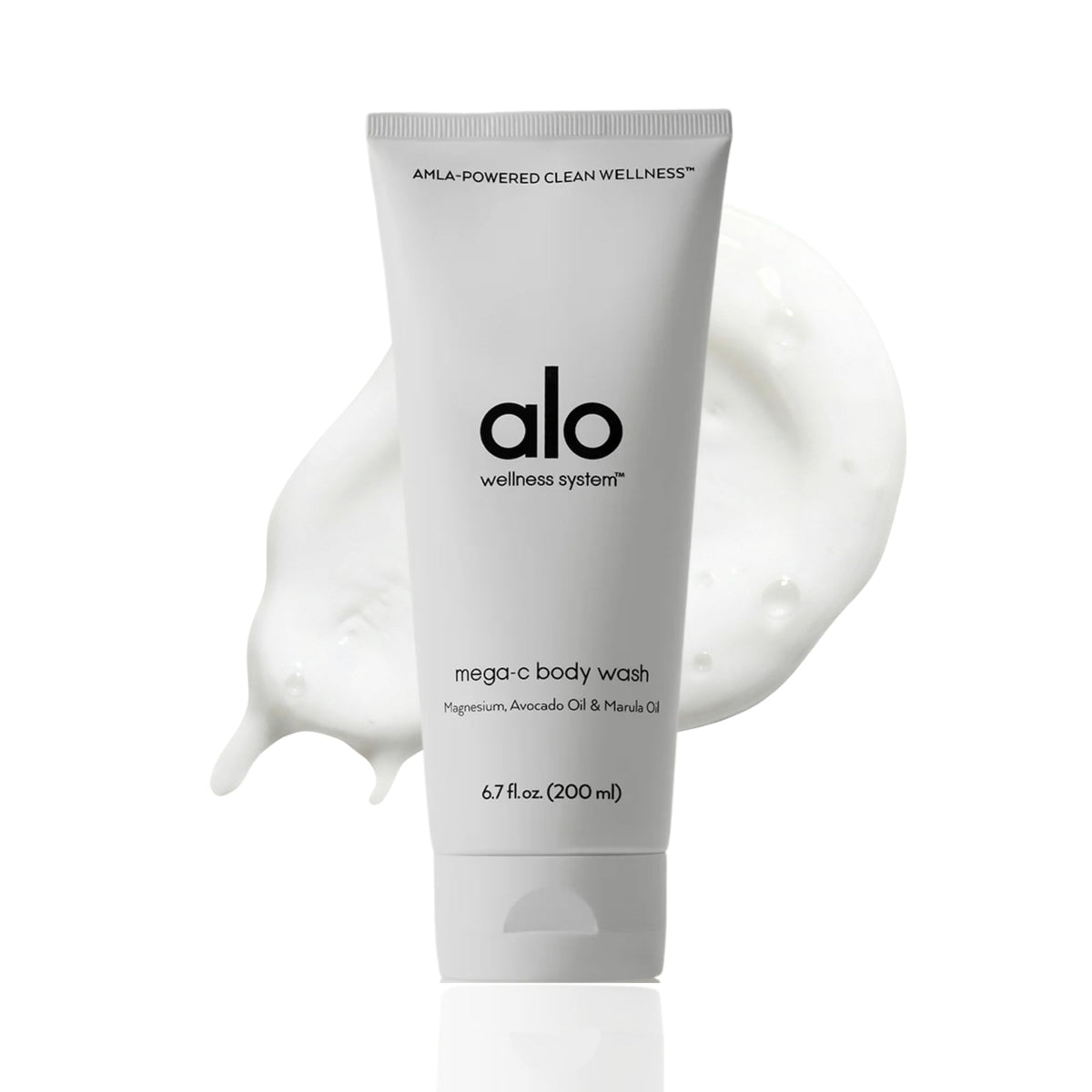 Alo gel corporal frente mostrando envase y beneficios relajantes