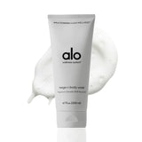 Alo gel corporal frente mostrando envase y beneficios relajantes