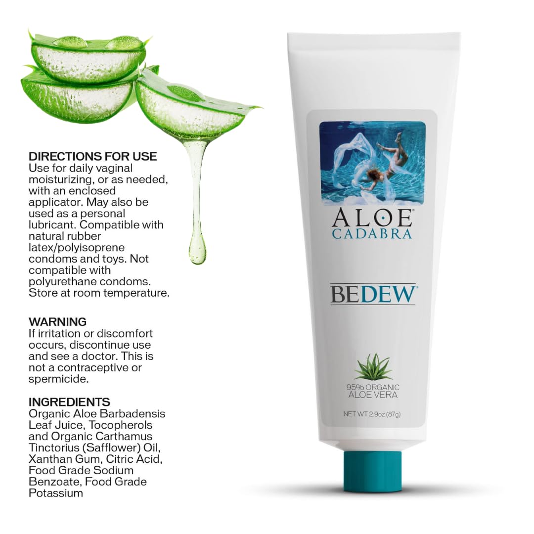 Aloe Cadabra etiqueta con certificación NSF, confianza orgánica clara