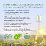 AloeCure en cocina con vaso y fruta, muestra integración en rutina diaria