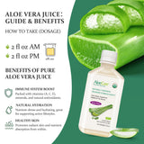 AloeCure vertiendo jugo de aloe abierto, demuestra facilidad de uso y frescura