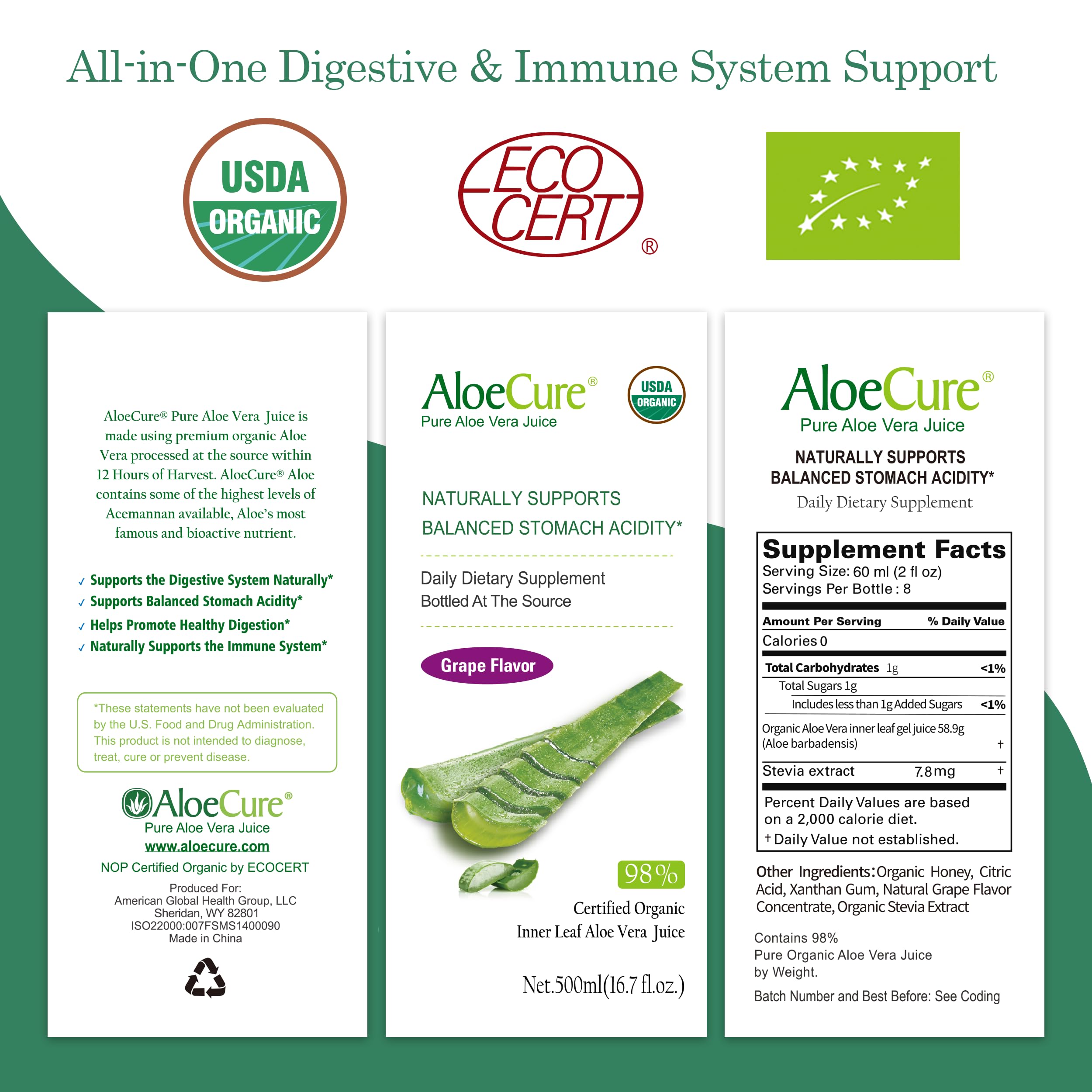 AloeCure campo de cultivo de aloe, evidencia trazabilidad y producción propia