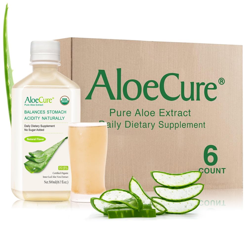 AloeCure vista frontal del envase de 500 ml con color natural y etiqueta clara