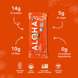 ALOHA detalle del relleno cremoso de mantequilla de cacahuate, sabor natural