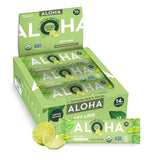 ALOHA empaque frontal Key Lime mostrando barras orgánicas y beneficios nutritivos