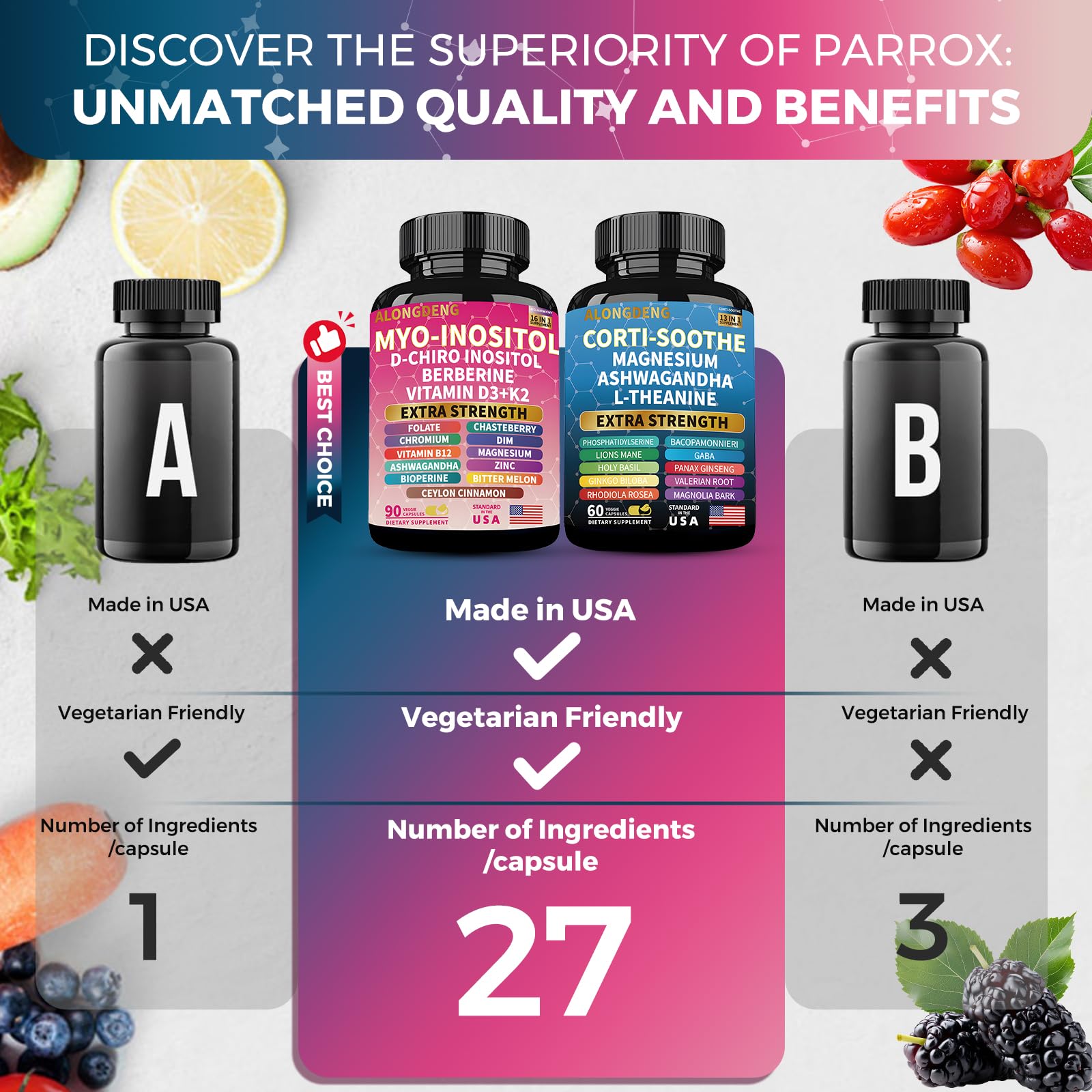 ALongDeng etiqueta con ingredientes clave y detalles de formulación