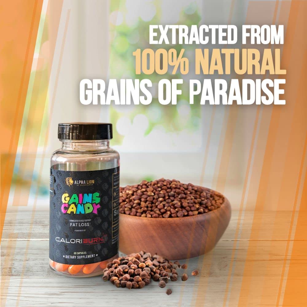 ALPHA LION cápsulas junto a Grains of Paradise, origen natural claro