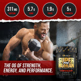 ALPHA LION etiqueta con lista de ingredientes y beneficios para rendimiento