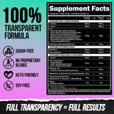 ALPHA LION etiqueta transparente con lista de ingredientes y dosis claras