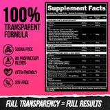 ALPHA LION tabla de información nutricional mostrando dosis y cantidades por servicio