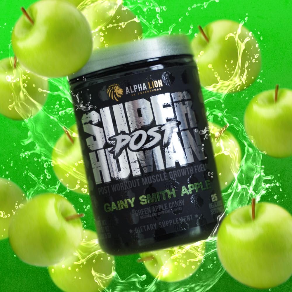 ALPHA LION vaso con sabor Gainy Smith Apple fresco y apetitoso post entrenamiento