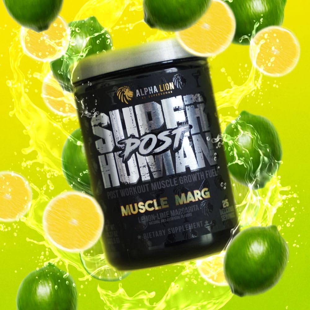 ALPHA LION sabor Muscle Marg servido con rodaja de lima y presentación