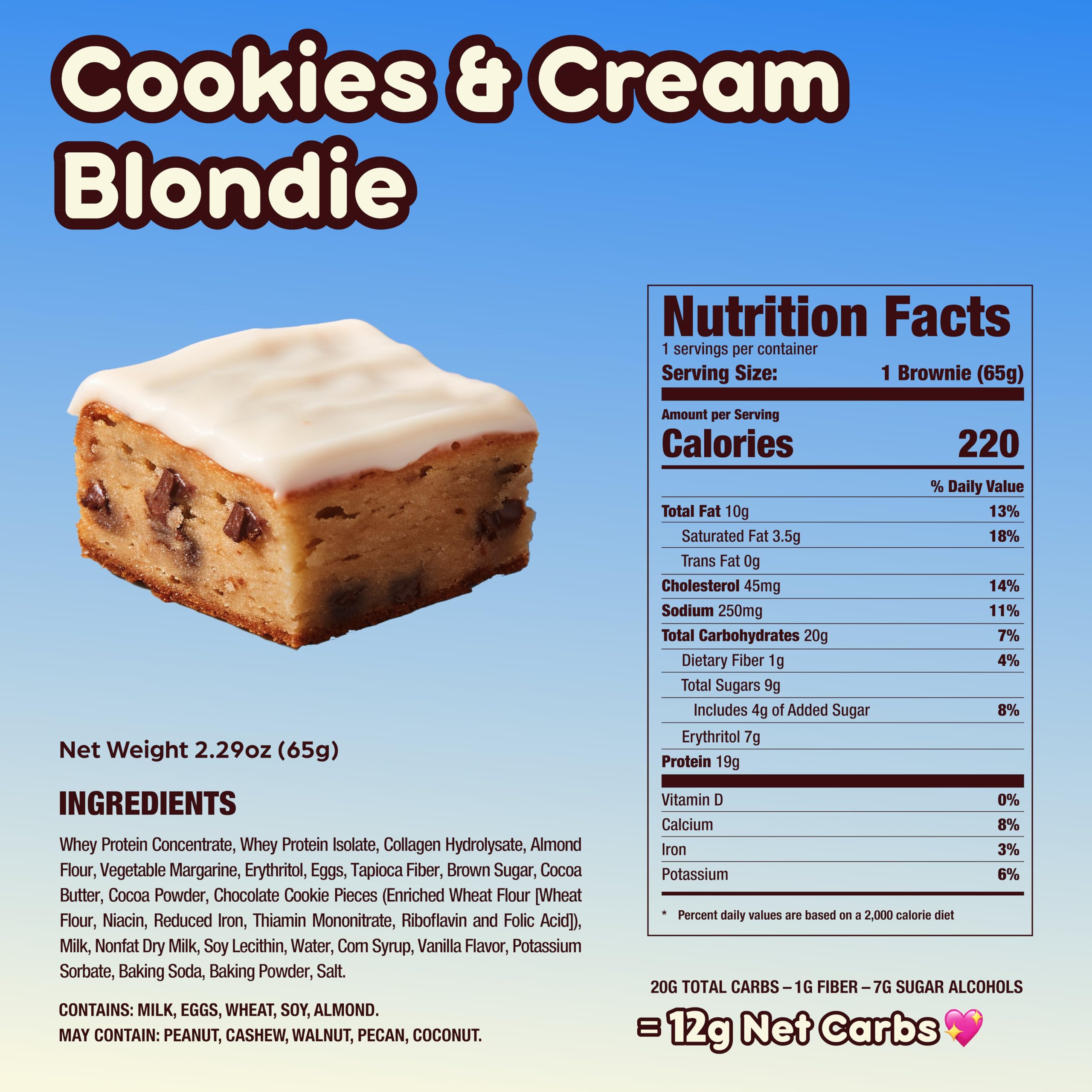 Alpha Prime brownie en mano para mostrar tamaño real y porción práctica