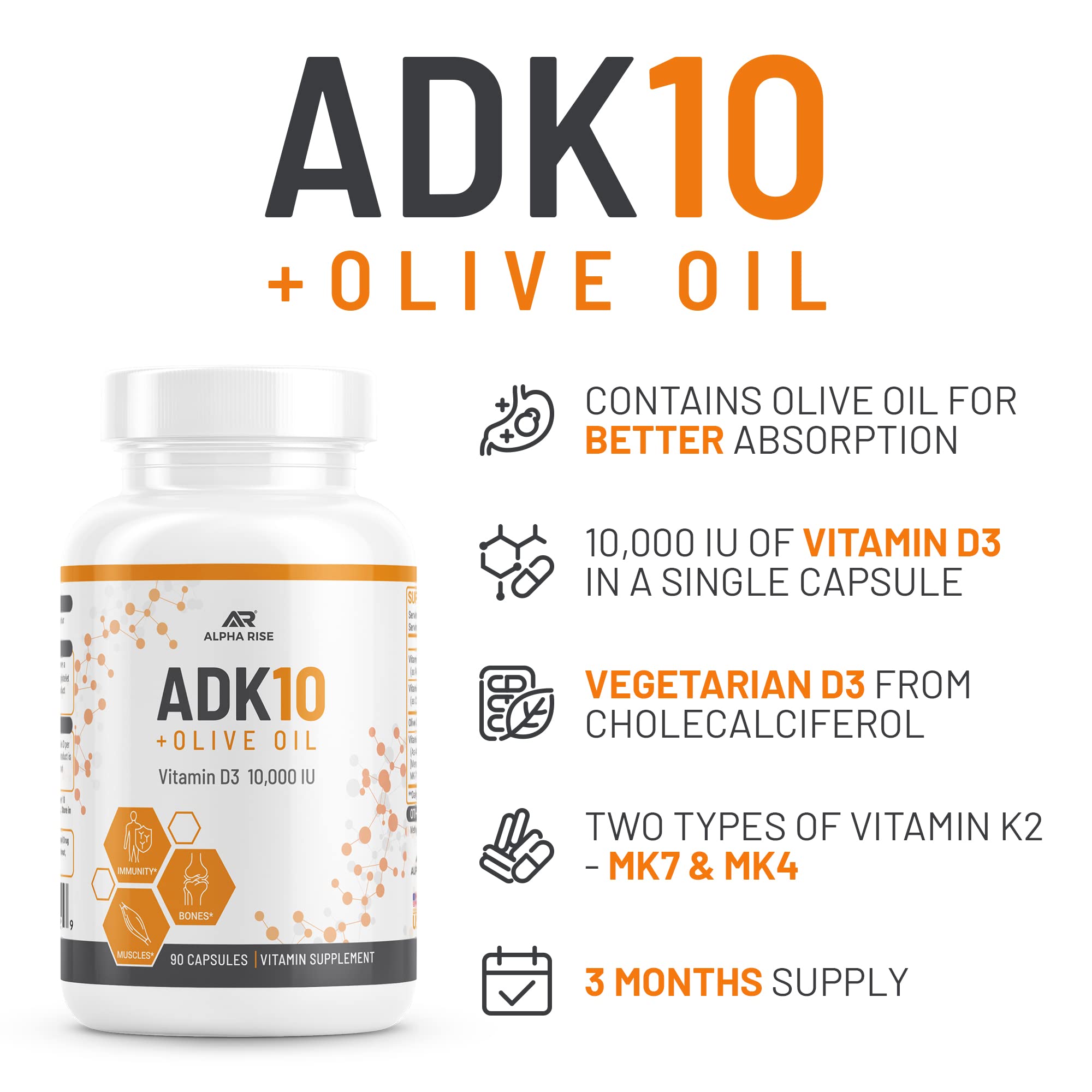 ALPHA RISE polvo de aceite de oliva y cápsulas ilustrando mejor absorción