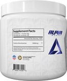 Alpha Supps polvo micronizado en primer plano, textura fina y fácil disolución