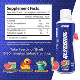 Alpha Supps close-up del líquido para ver textura y facilidad de mezcla