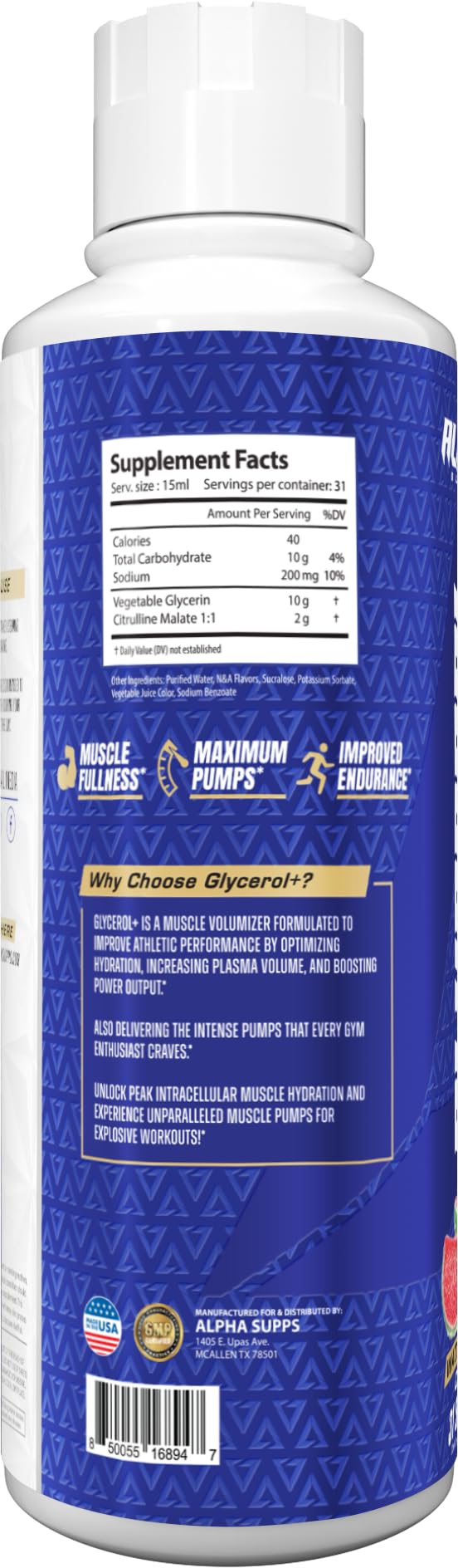 Alpha Supps dosificador con porción, imagen que ilustra la cantidad por toma