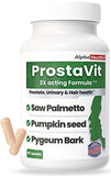 AlphaHealth+ frasco Prostavit frontal mostrando etiqueta clara y beneficios