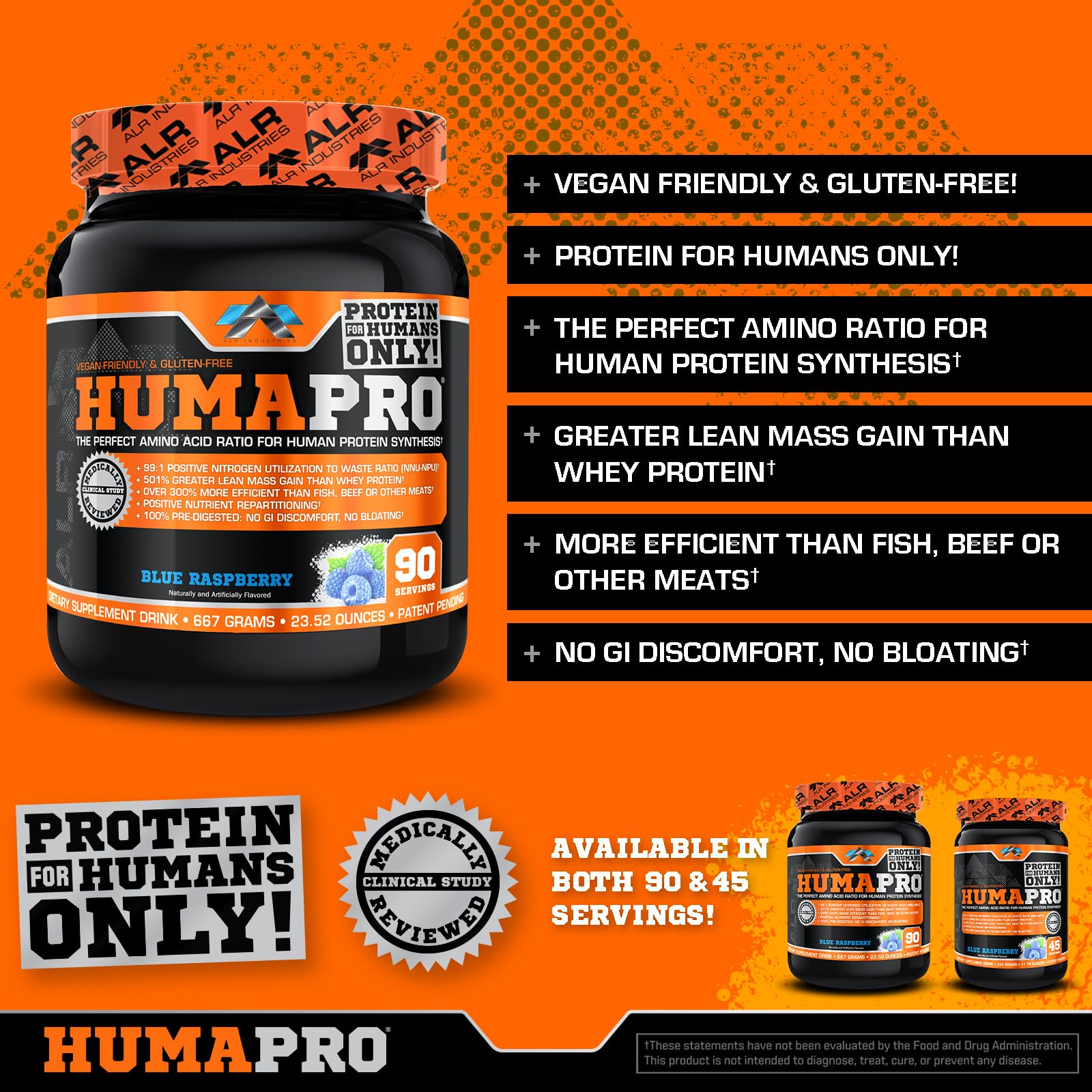 ALR Industries HumaPro bebida preparada en vaso ideal para recuperación postentrenamiento