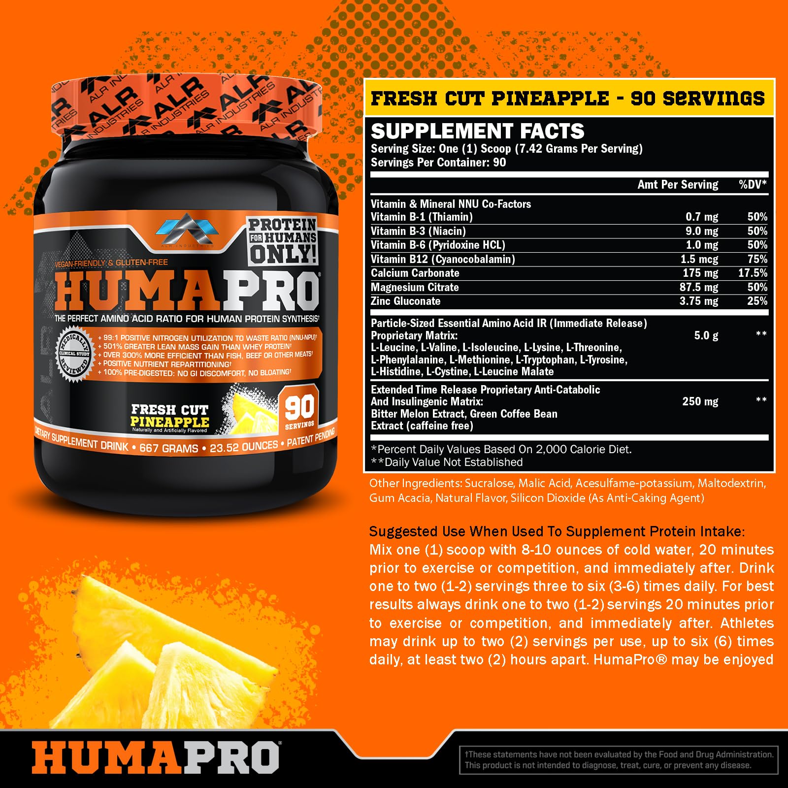 ALR Industries Humapro textura del polvo concentrado que facilita mezcla rápida