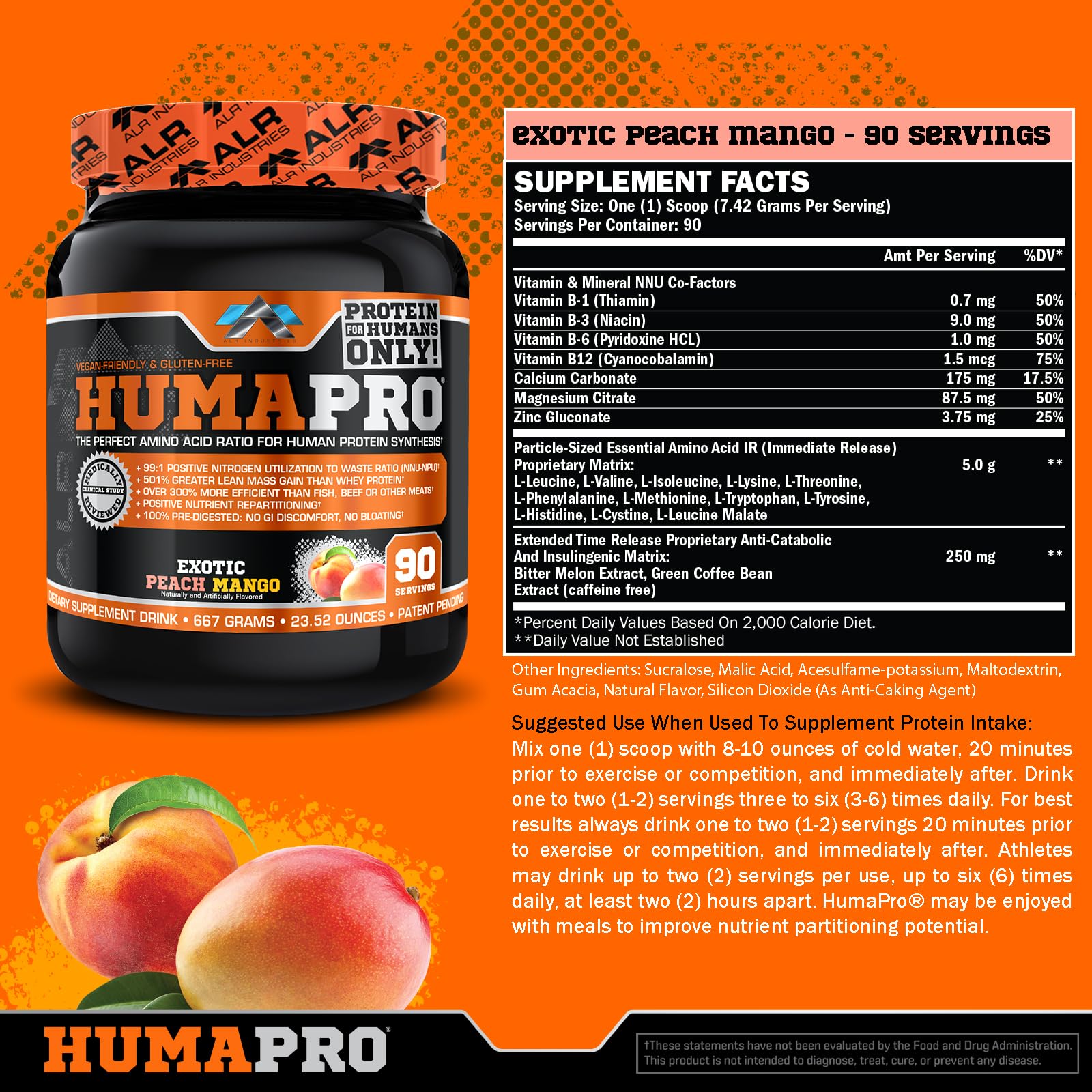 ALR Industries polvo HumaPro textura, concentración y mezcla fácil