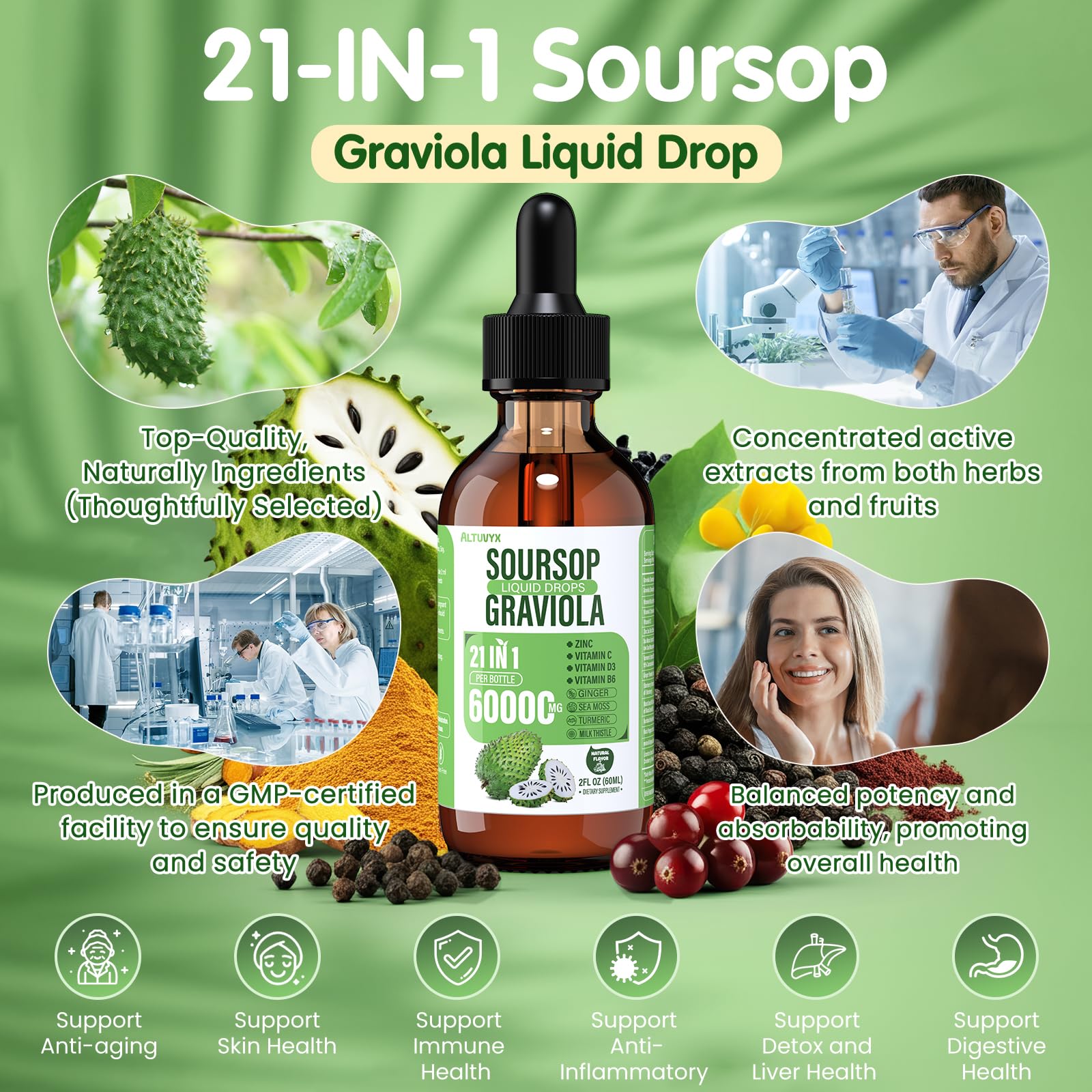 Altuvyx frasco en mano para comparar tamaño y capacidad 60 ml