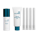 Alubri kit de prueba frontal mostrando gel y sérum para hidratación íntima