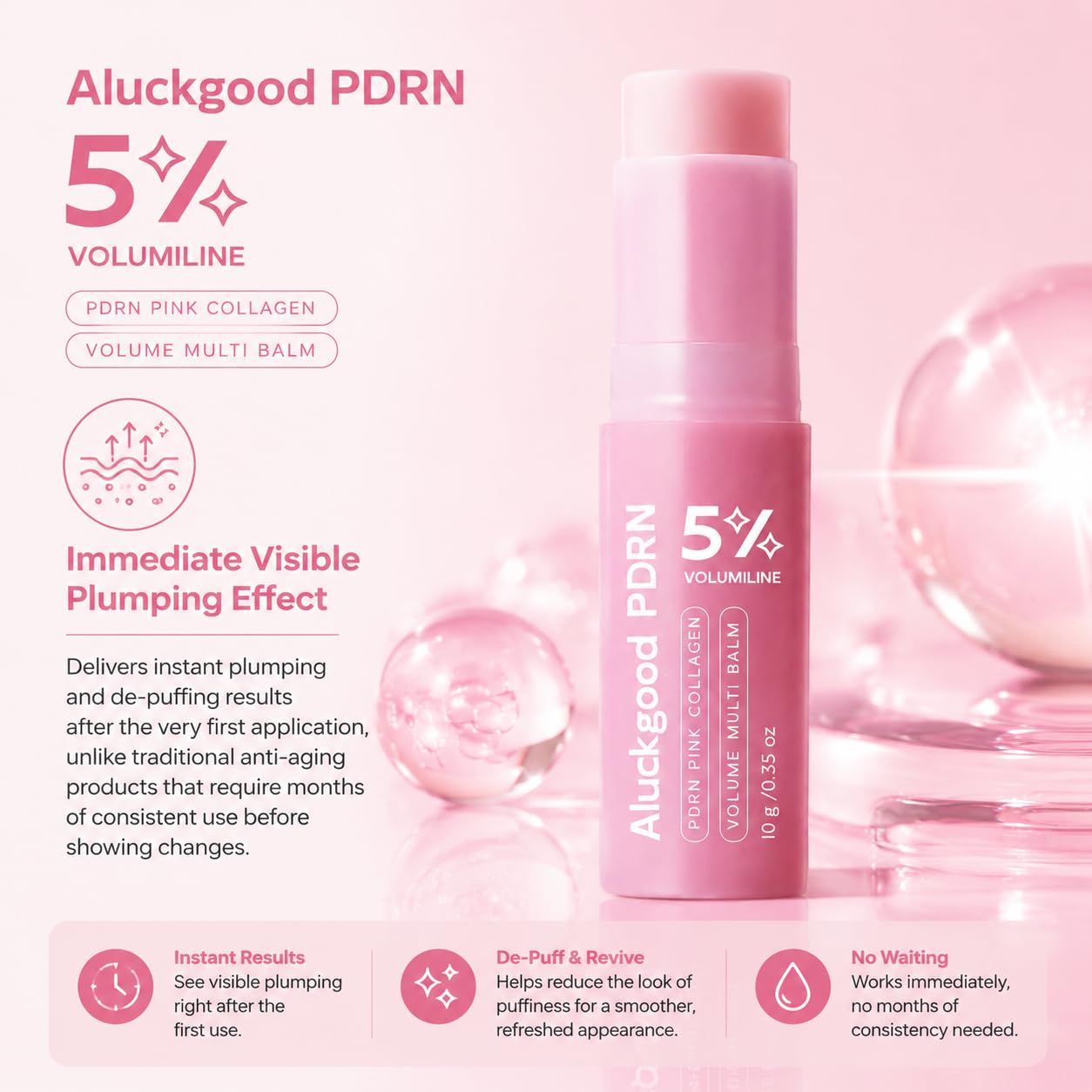 Aluckgood Pdrn aplicando en labios para dar volumen y humectación