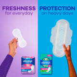 Always protector colocado discretamente en ropa interior para confort