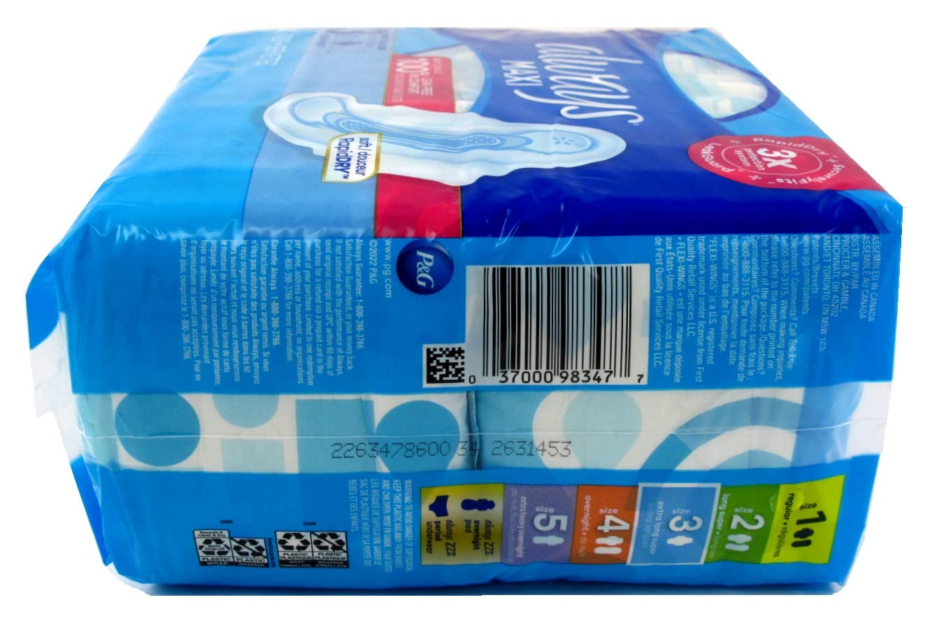 Always primer plano del núcleo multicapa que mejora la absorción
