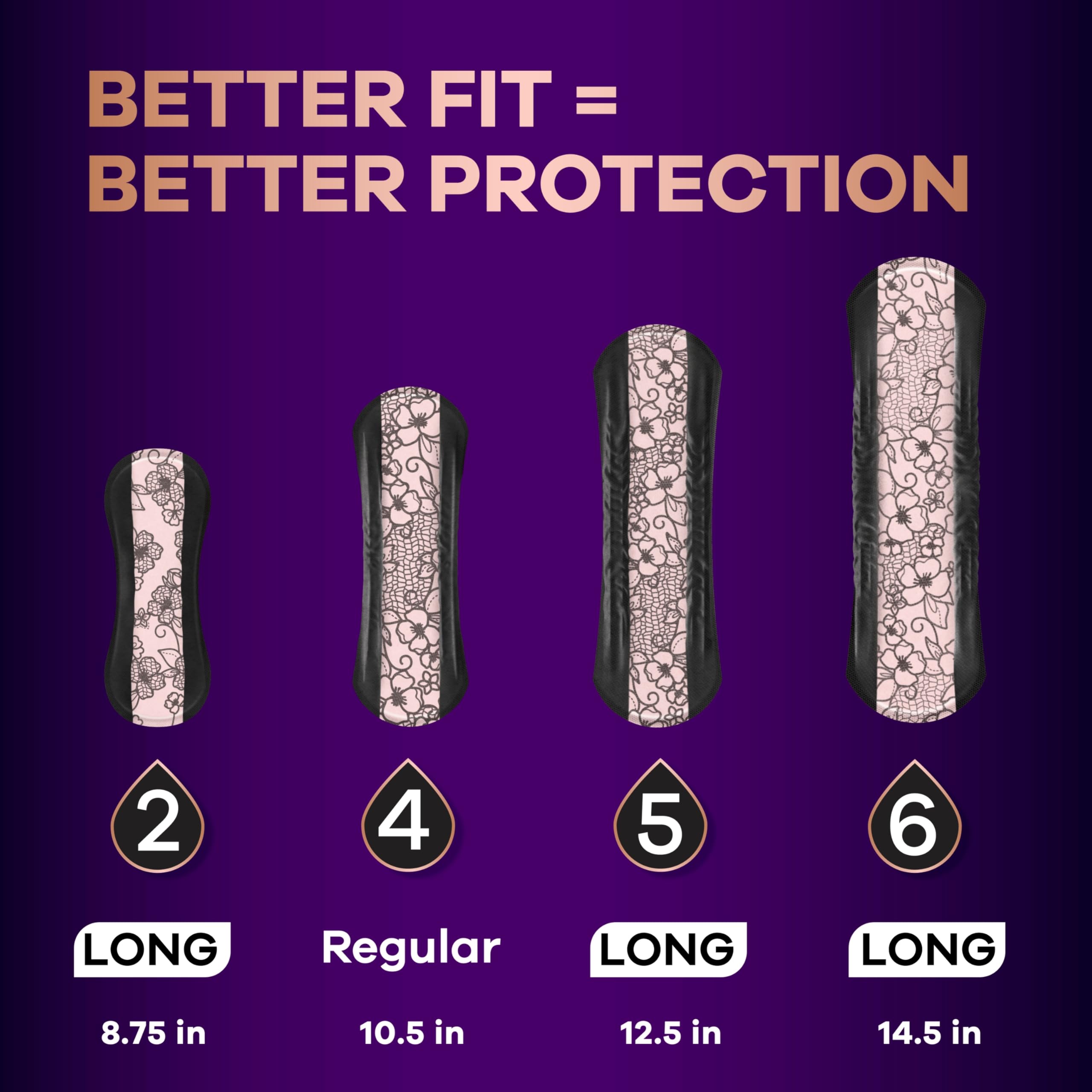 Always Discreet diseño femenino del protector para sentirse segura y elegante