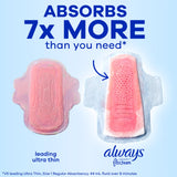 Capa superior transpirable de Always Infinity que mantiene la piel seca y fresca
