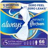 Always Infinity frontal del paquete mostrando la marca y conteo, protección nocturna