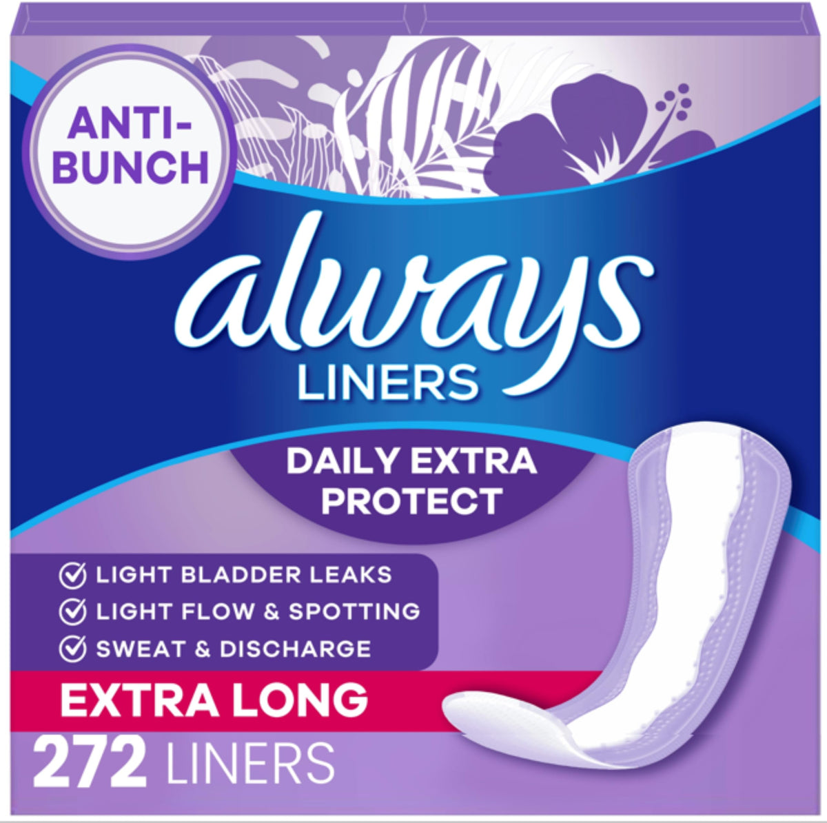 Always empaque frontal mostrando 272 protectores para confianza diaria