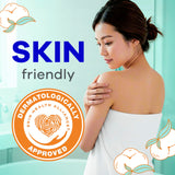 Always Pure Cotton etiqueta con aprobación Skin Health Alliance, confianza dermatológica