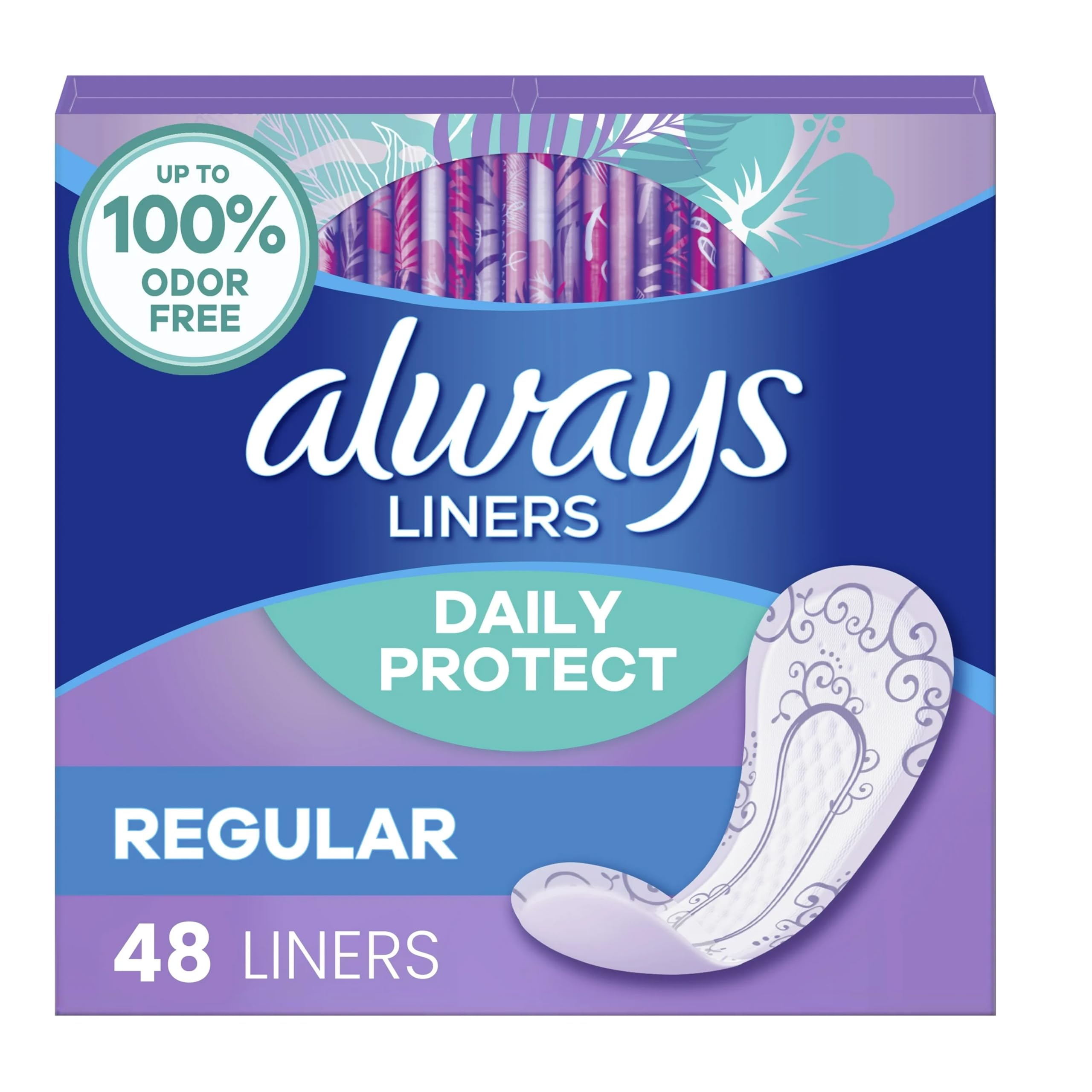 Always Radiant caja lateral con etiqueta de especificaciones claras