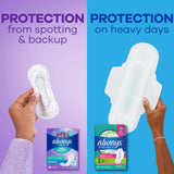 Always Radiant protectores empacados individualmente para higiene