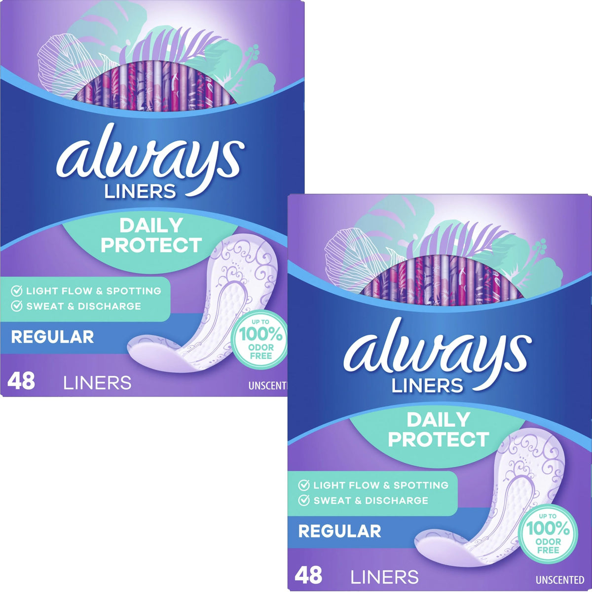 Always Radiant empaque frontal mostrando protección discreta