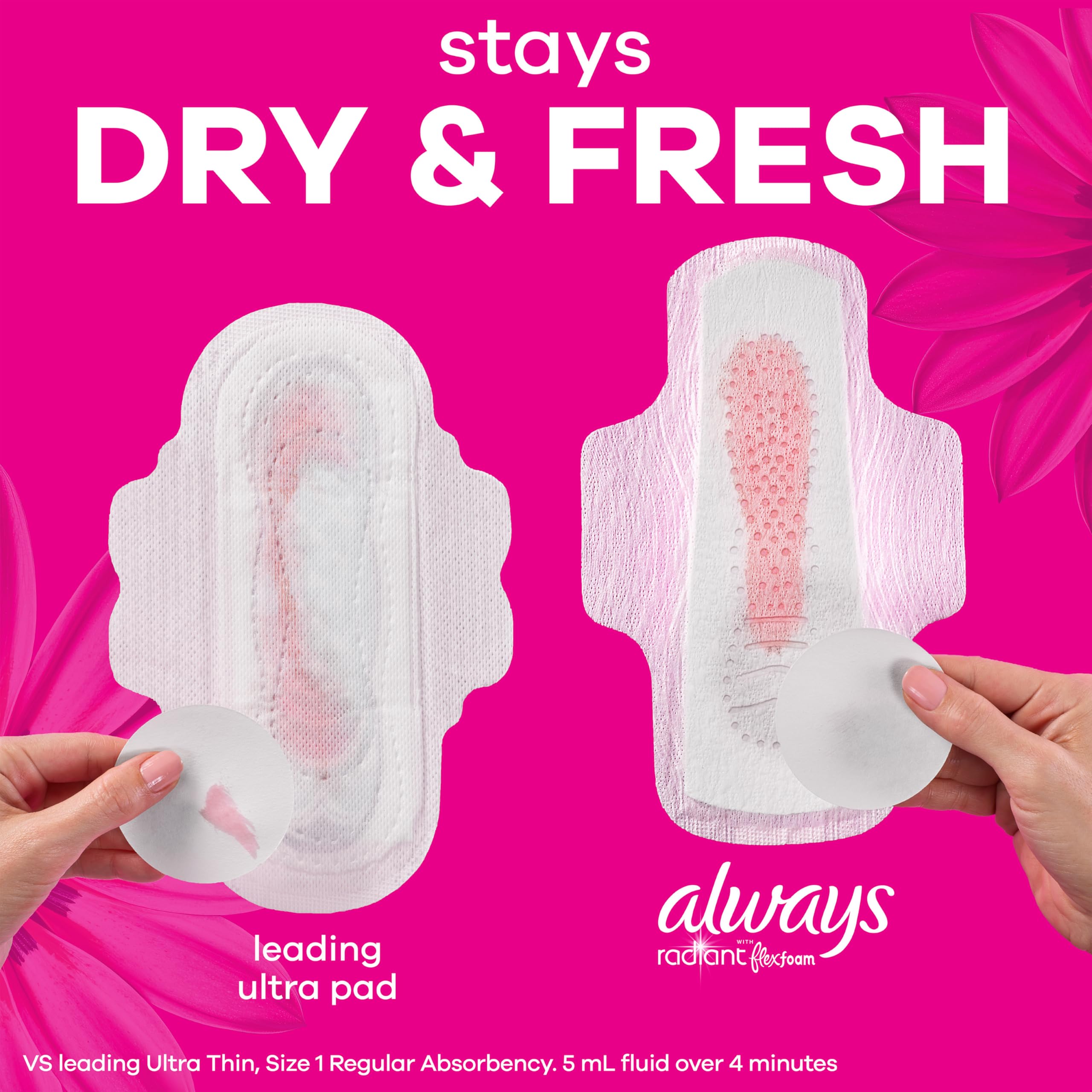 Escena lifestyle con Always Radiant en bolso y ropa ajustada para uso cotidiano