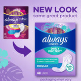 Always Radiant protector en uso sobre ropa interior, protección diaria