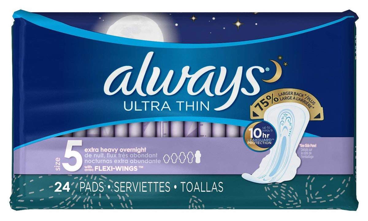 Always toalla ultradelgada talla 5 vista frontal, protección discreta y absorbente