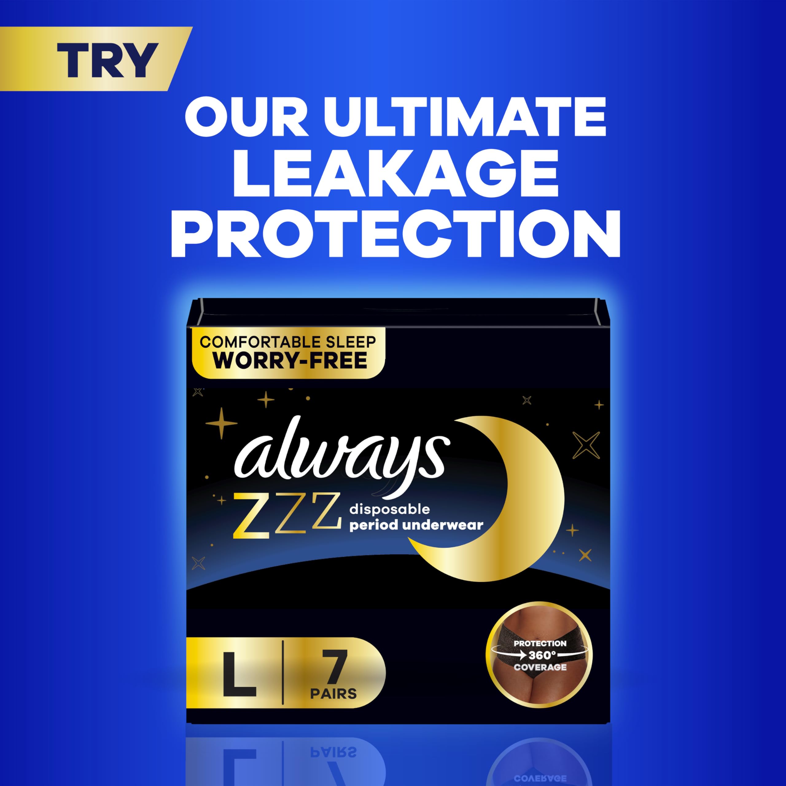 Always etiqueta con LeakGUARD y OdorLOCK explicando tecnologías