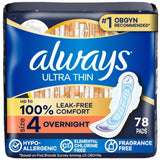 Always compresa en empaque frontal mostrando cantidad y talla, protección nocturna