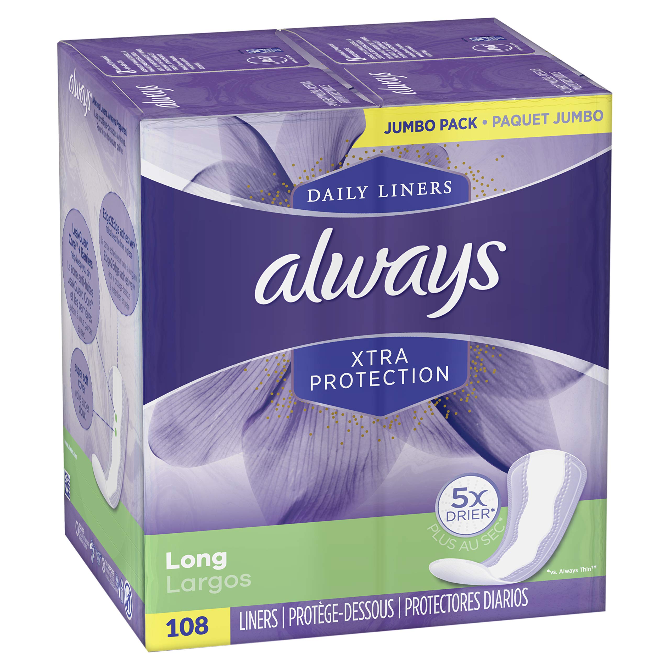 Always primer plano del núcleo LeakGuard y RapidDry, absorción eficiente