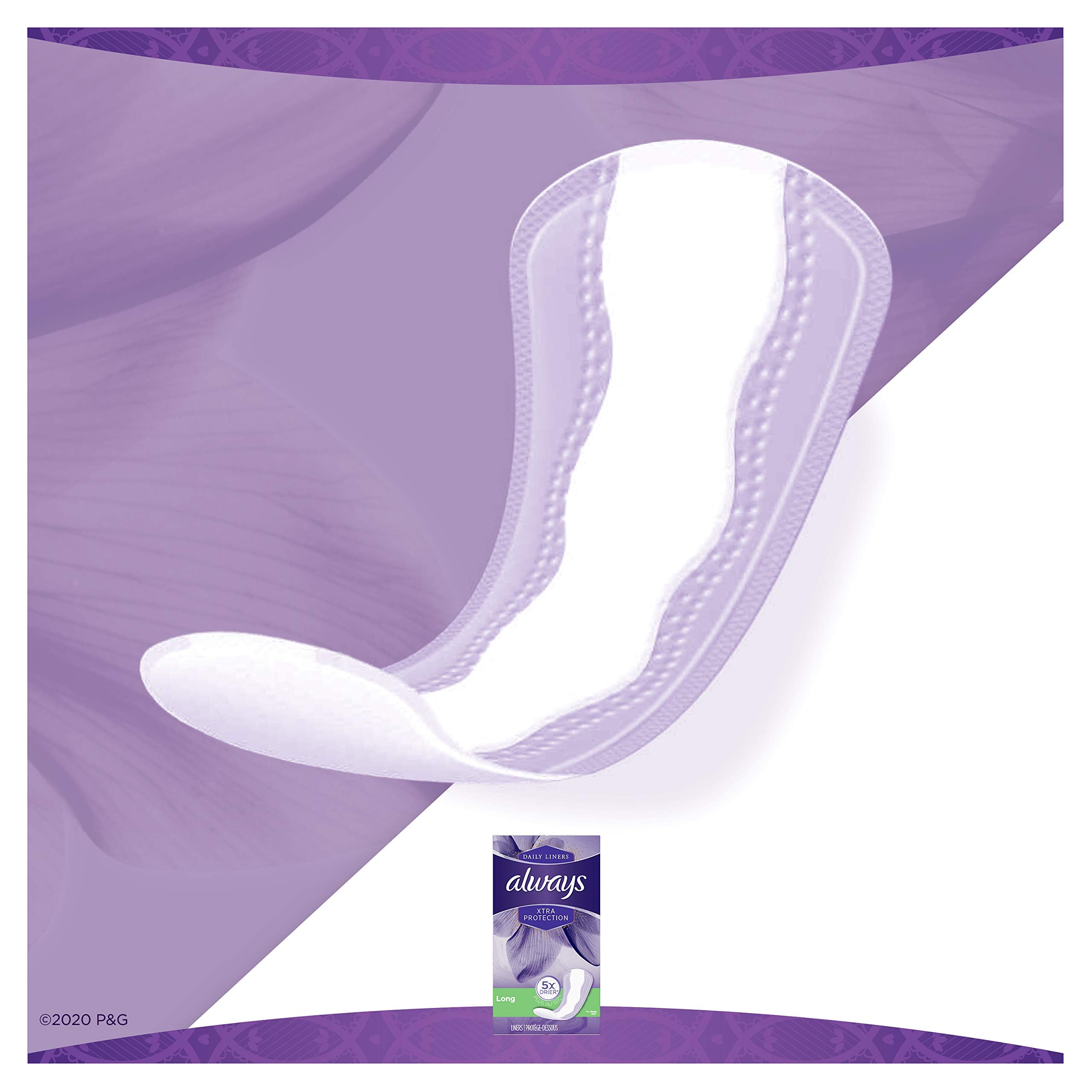 Always textura de superficie del protector, sensación seca y cómoda