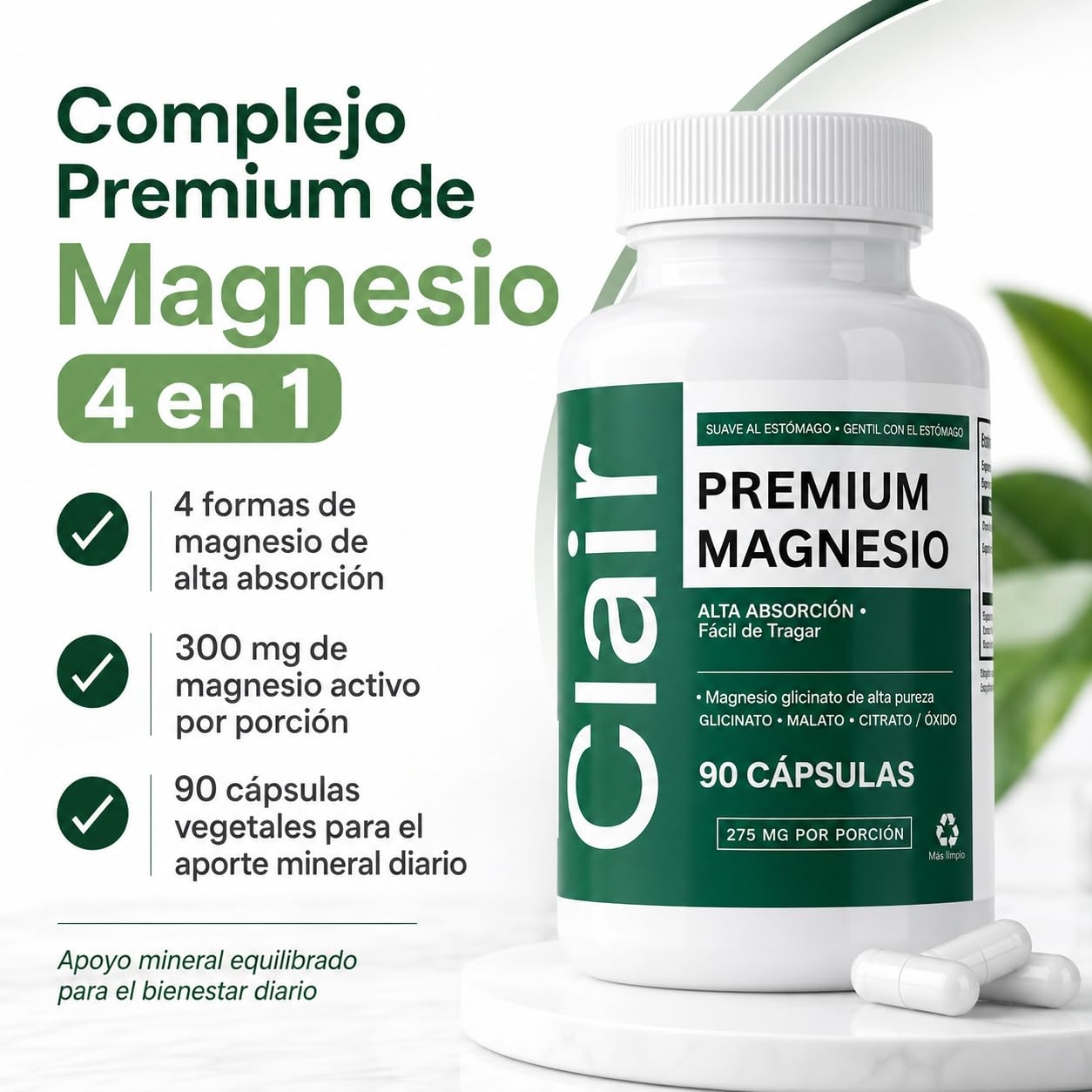 alzclipp Clair cápsulas en mano para visualizar tamaño y facilidad de ingestión