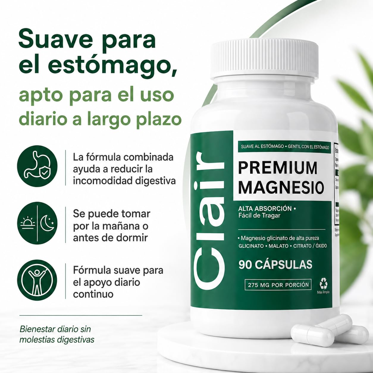 alzclipp Clair cápsula junto a moneda para comparar tamaño y dosificación